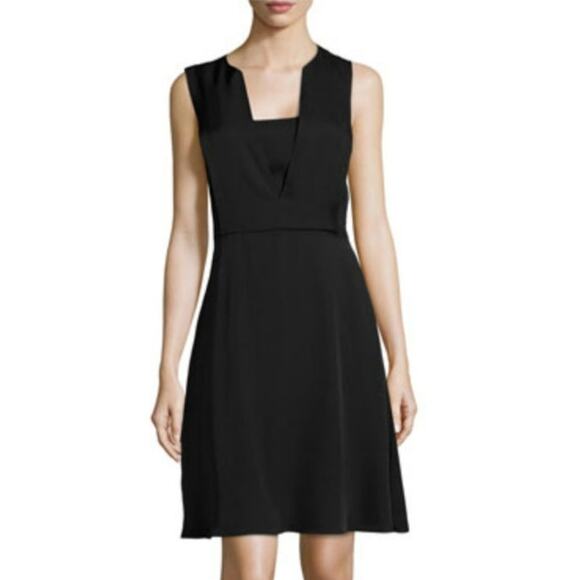 Theory Size 4 Garner Silk Sleeveless A Line Dress Black - Picture 1 of 7